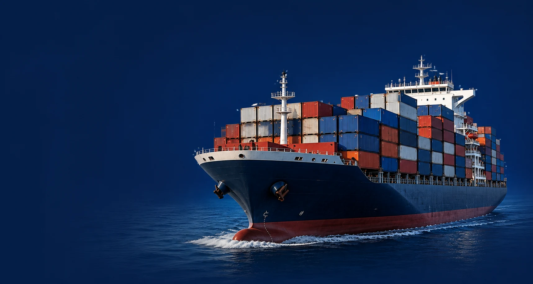 Container ship at sea